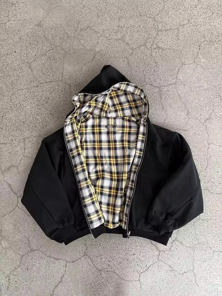 Cozy Plaid Zip-Up Hoodie Comfort