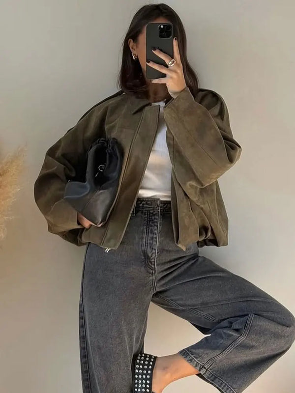 Ridgeway Vintage Suede Bomber Jacket
