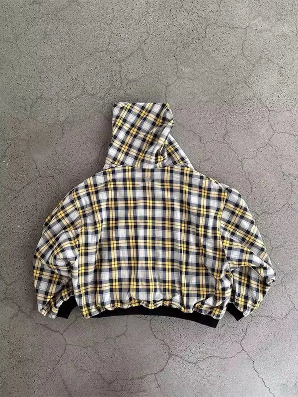 Cozy Plaid Zip-Up Hoodie Comfort